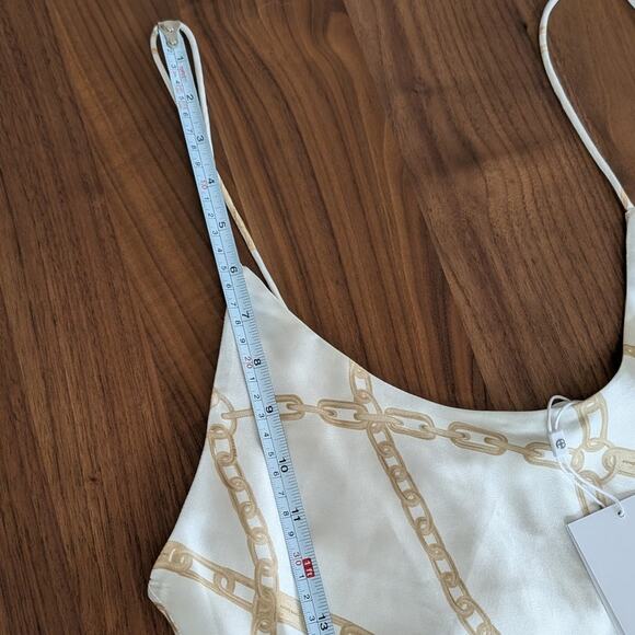 NWT Anine Bing Lisette Chain Printed 100% Silk-charmeuse Slip Mini Dress, size L - Picture 9 of 9